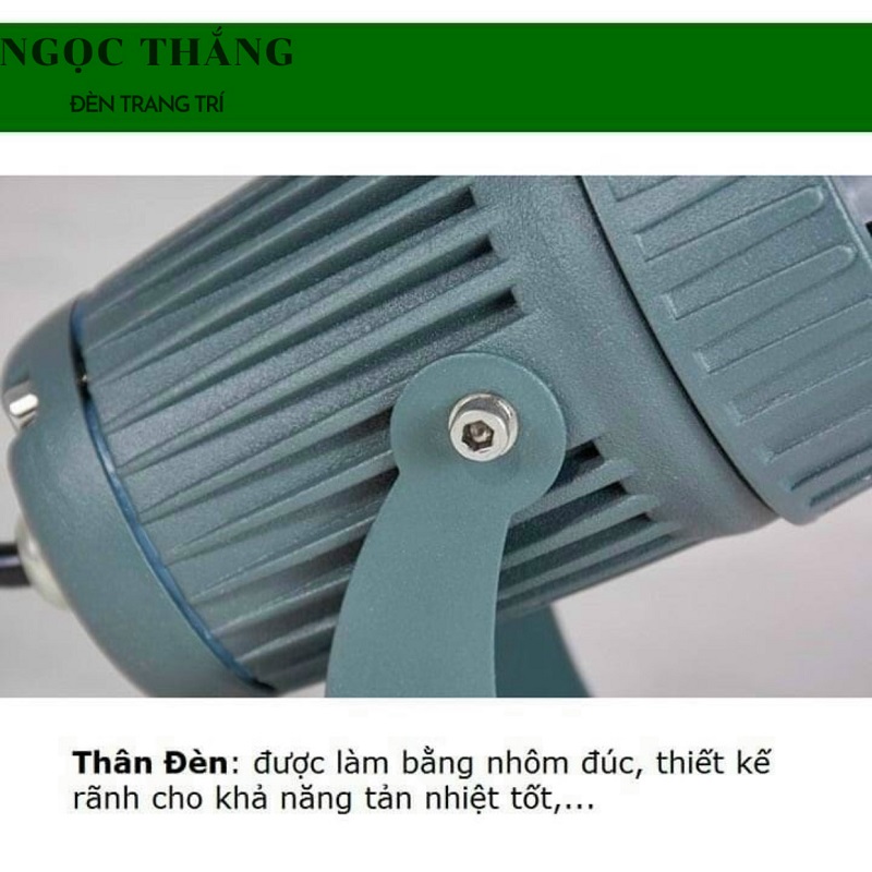 Đèn rọi cột sân vườn trang trí ngoài trời Led 10W Ánh sáng vàng 220V DCT611C Ngọc Thắng - Ảnh 5