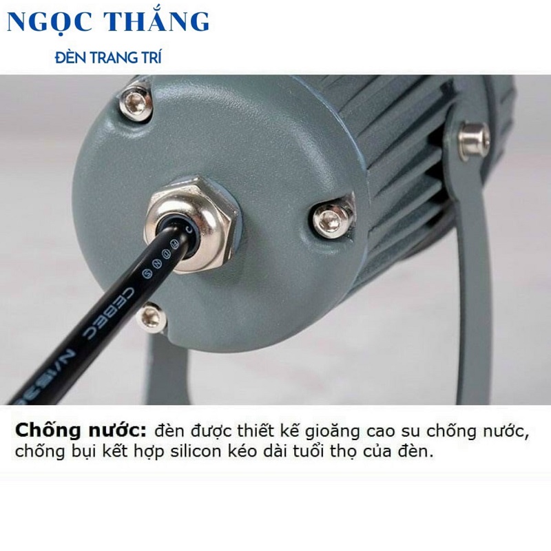Đèn rọi cột sân vườn trang trí ngoài trời Led 10W Ánh sáng vàng 220V DCT611C Ngọc Thắng - Ảnh 4