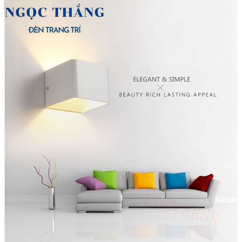 Đèn Led treo tường hắt tường trang trí trong nhà cầu thang Led vàng 7W 220V GT350 Ngọc Thắng - Ảnh 6