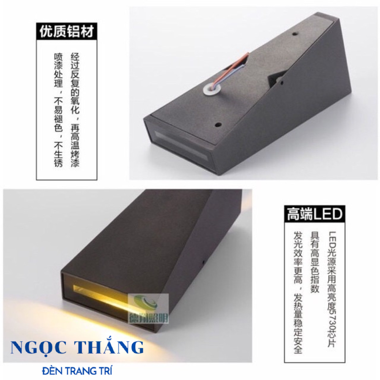 Đèn Led treo tường ốp tường trang trí trong nhà ngoài trời Led 10W VNT355 Ngọc Thắng - Ảnh 3