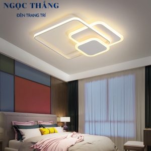 Đèn Mâm LED Ốp Trần Vuông Hiện Đại Trang Trí Phòng Ngủ MO940 Ngọc Thắng (Kèm remote điều khiển từ xa)