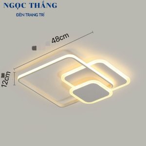 Alternative view of Đèn Mâm LED Ốp Trần Vuông Hiện Đại Trang Trí Phòng Ngủ MO940 Ngọc Thắng (Kèm remote điều khiển từ xa)