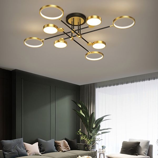 Đèn ốp trần 8 bóng cao cấp trang trí phòng khách phòng ngủ bàn ăn Led 3 chế độ màu 84W 220V TTK112T4+4 Ngọc Thắng - Ảnh 8