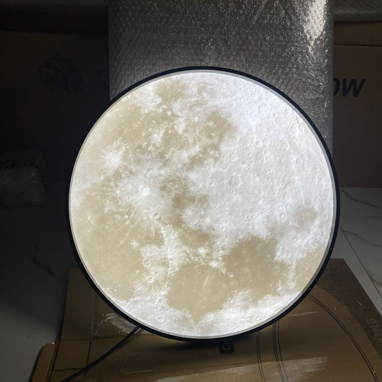 Đèn ốp trần Mặt Trăng 80cm treo tường trang trí phòng khách phòng ngủ Led 48W 220V OTA03 Ngọc Thắng - Ảnh 5