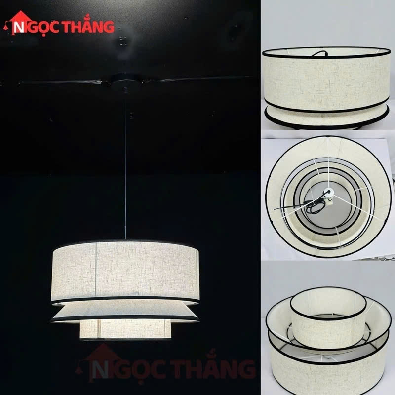 Đèn thả Vintage 50cm trang trí bàn ăn phòng ngủ phòng khách quán cafe THD53 Ngọc Thắng - Ảnh 3
