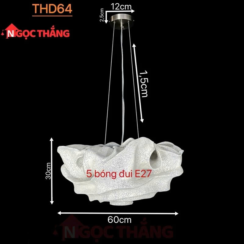 Đèn thả Vintage Ø60cm trang trí bàn ăn phòng ngủ phòng khách quán cafe THD64 Ngọc Thắng - Ảnh 2