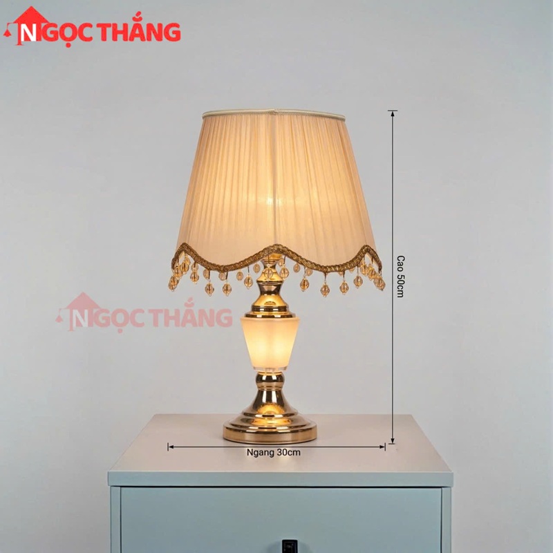 Đèn bàn cổ điển trang trí phòng ngủ phòng khách bàn làm việc E27 220V ĐB80759 Ngọc Thắng - Ảnh 2