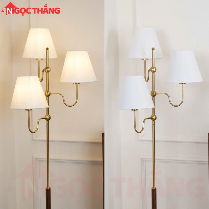 Đèn Cây Đứng Cao 150cm Trang Trí Phòng Khách Phòng Ngủ ĐB6392C Ngọc Thắng (Kèm bóng Led vàng 12W) - Ảnh 7