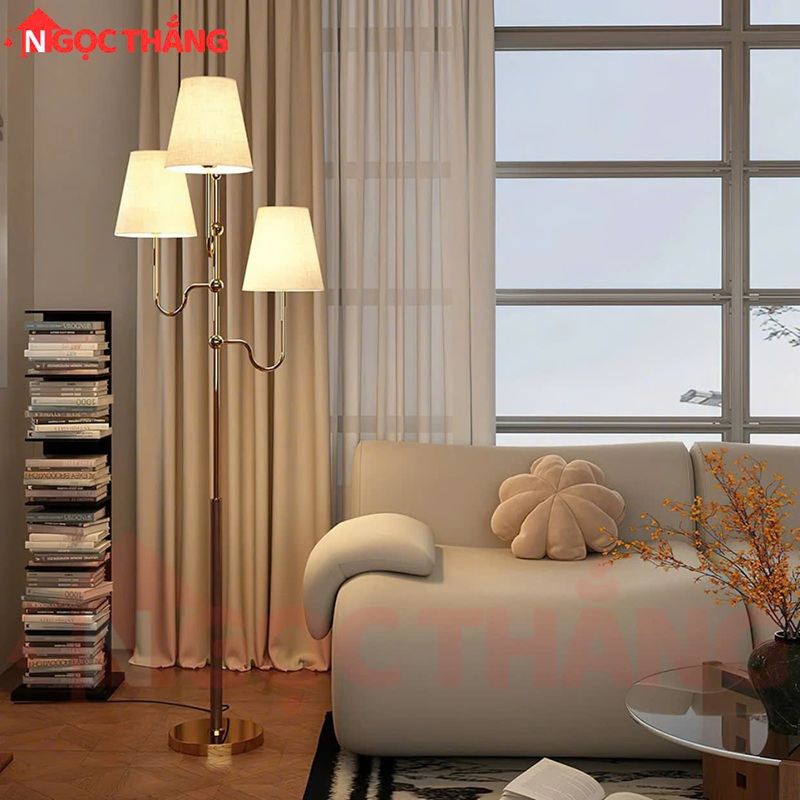 Đèn Cây Đứng Cao 150cm Trang Trí Phòng Khách Phòng Ngủ ĐB6392C Ngọc Thắng (Kèm bóng Led vàng 12W) - Ảnh 5