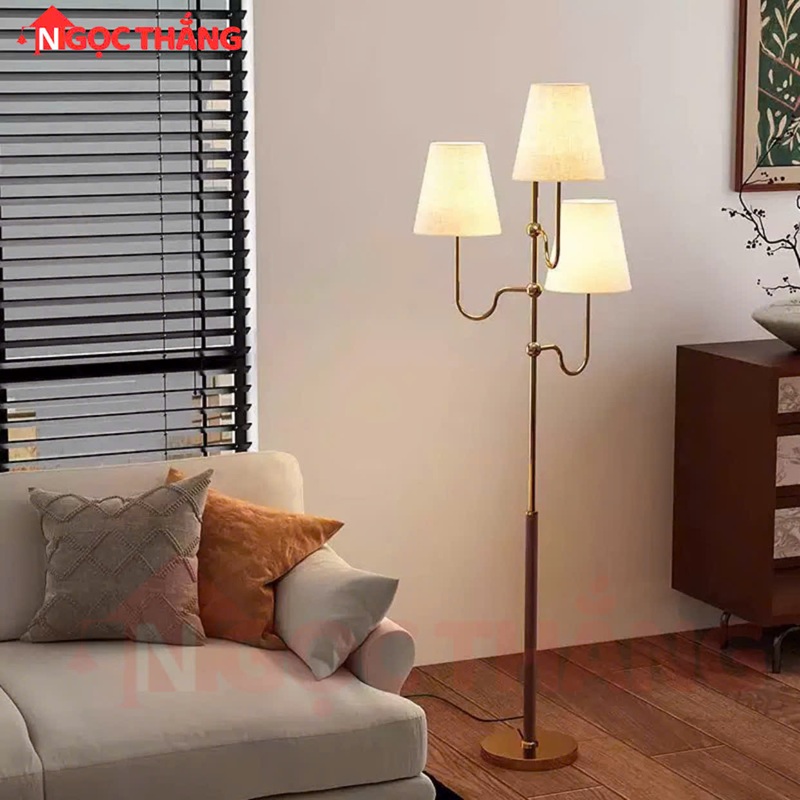 Đèn Cây Đứng Cao 150cm Trang Trí Phòng Khách Phòng Ngủ ĐB6392C Ngọc Thắng (Kèm bóng Led vàng 12W) - Ảnh 4