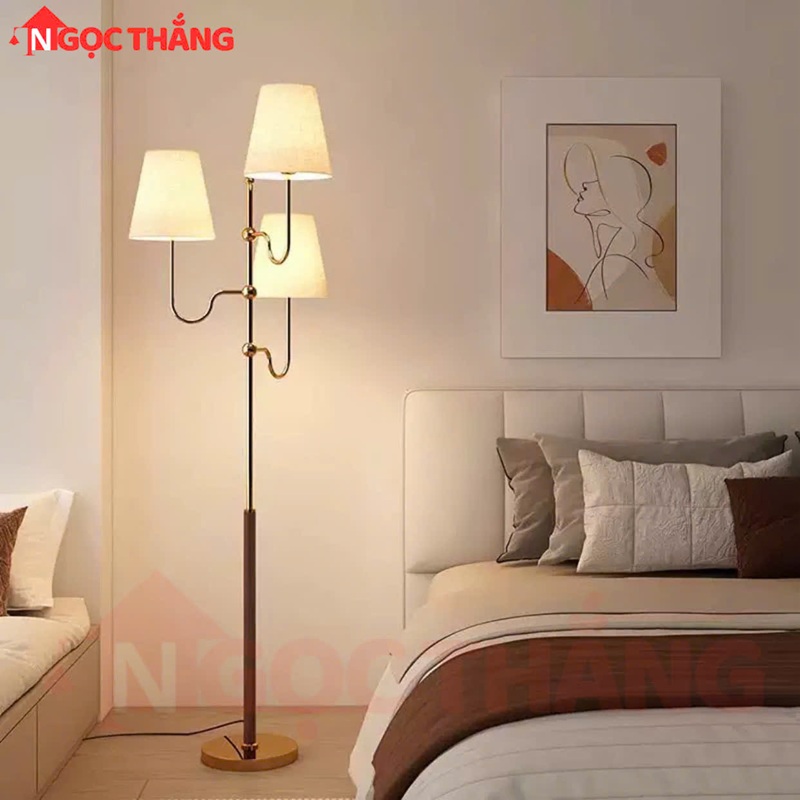 Đèn Cây Đứng Cao 150cm Trang Trí Phòng Khách Phòng Ngủ ĐB6392C Ngọc Thắng (Kèm bóng Led vàng 12W)