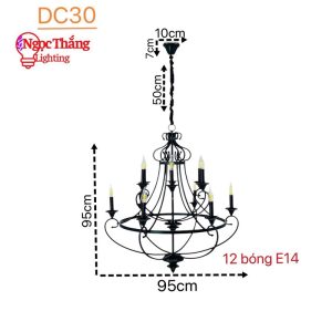 Alternative view of Đèn Chùm Phòng Khách Phong Cách Bắc Âu Cổ Điển Trang Bàn Ăn DC30 E14 220V Ngọc Thắng