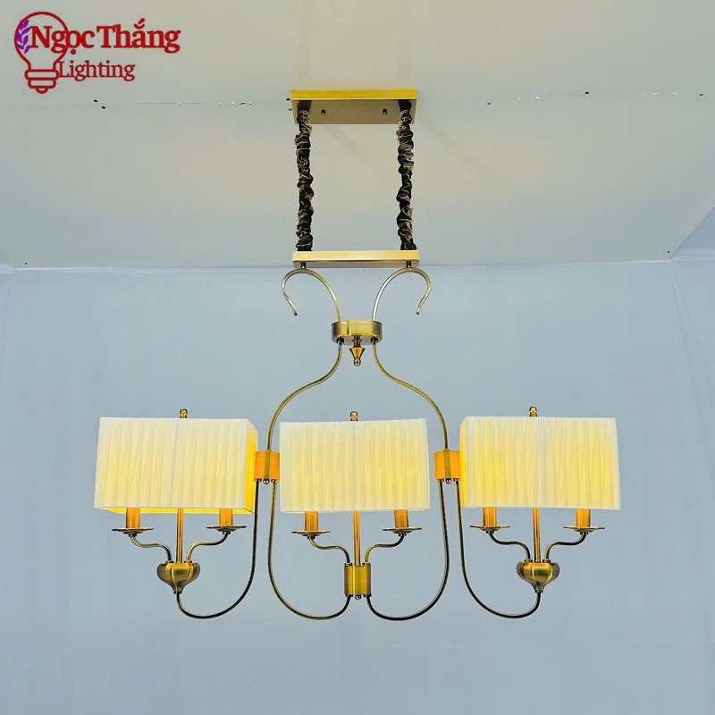 Đèn Chùm Phòng Khách Phong Cách Bắc Âu Cổ Điển Trang Bàn Ăn DC1001T6 E14 220V Ngọc Thắng
