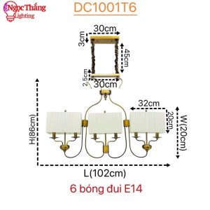 Alternative view of Đèn Chùm Phòng Khách Phong Cách Bắc Âu Cổ Điển Trang Bàn Ăn DC1001T6 E14 220V Ngọc Thắng