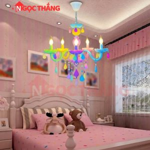 Alternative view of Đèn chùm phòng ngủ công chúa 5 bóng trang trí phòng khách bàn ăn E14 220V DC41T5 Ngọc Thắng