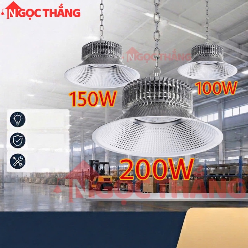 Đèn led nhà xưởng 100w 150w 200w led highbaylight ánh sáng trắng đèn công nghiệp CX2608 Ngọc Thắng