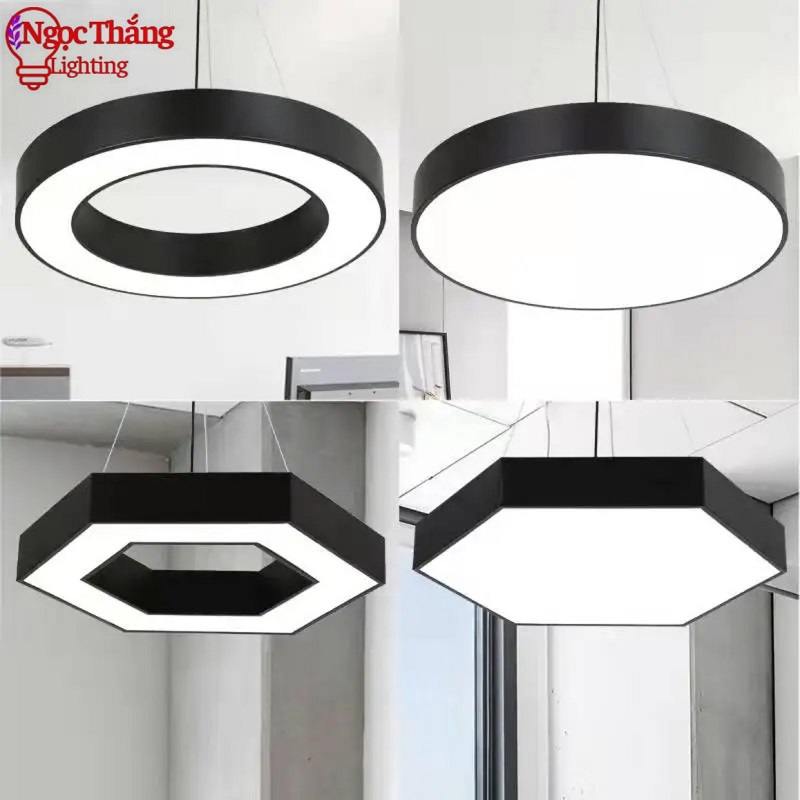 Đèn thả trần văn phòng 60cm hình tròn hình lục giác ánh sáng trắng 48W 220V MS01 Ngọc Thắng