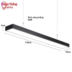 Alternative view of Đèn Led thả trần văn phòng siêu sáng 118cm x 10cm ánh sáng trắng 42W 220V MS118 Ngọc Thắng