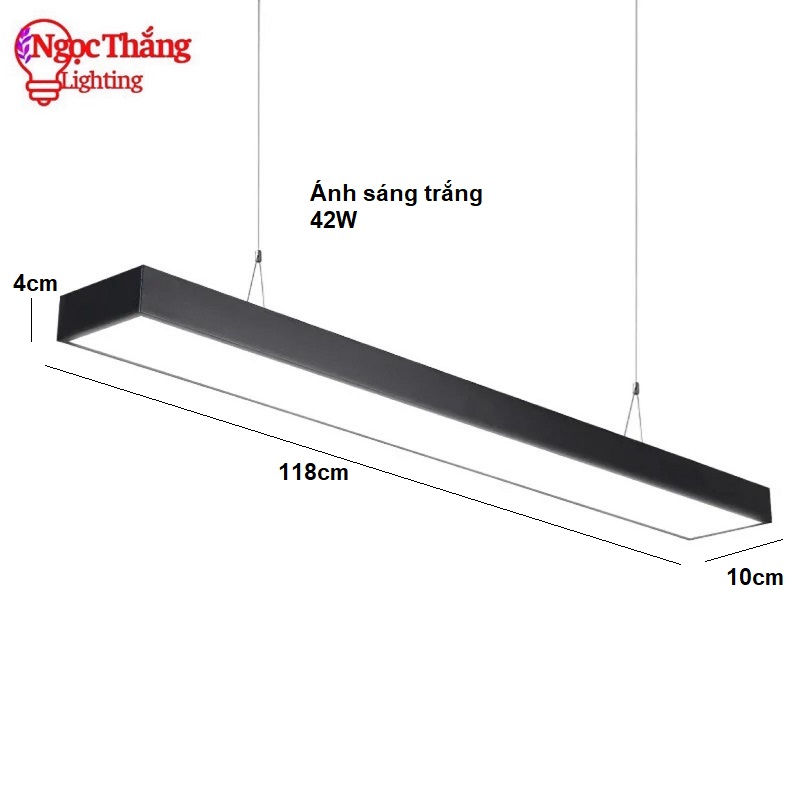 Đèn Led thả trần văn phòng siêu sáng 118cm x 10cm ánh sáng trắng 42W 220V MS118 Ngọc Thắng - Ảnh 2