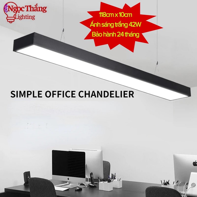 Đèn Led thả trần văn phòng siêu sáng 118cm x 10cm ánh sáng trắng 42W 220V MS118 Ngọc Thắng