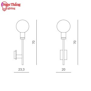 Alternative view of Đèn treo tường gắn tường trang trí phòng ngủ phòng khách cầu thang 220V GT420 Ngọc Thắng