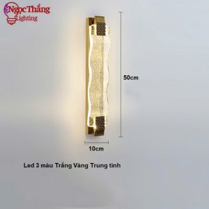 Alternative view of Đèn treo tường pha lê 50cm trang trí phòng ngủ phòng khách cầu thang Led 3 màu 12W V0761 Ngọc Thắng
