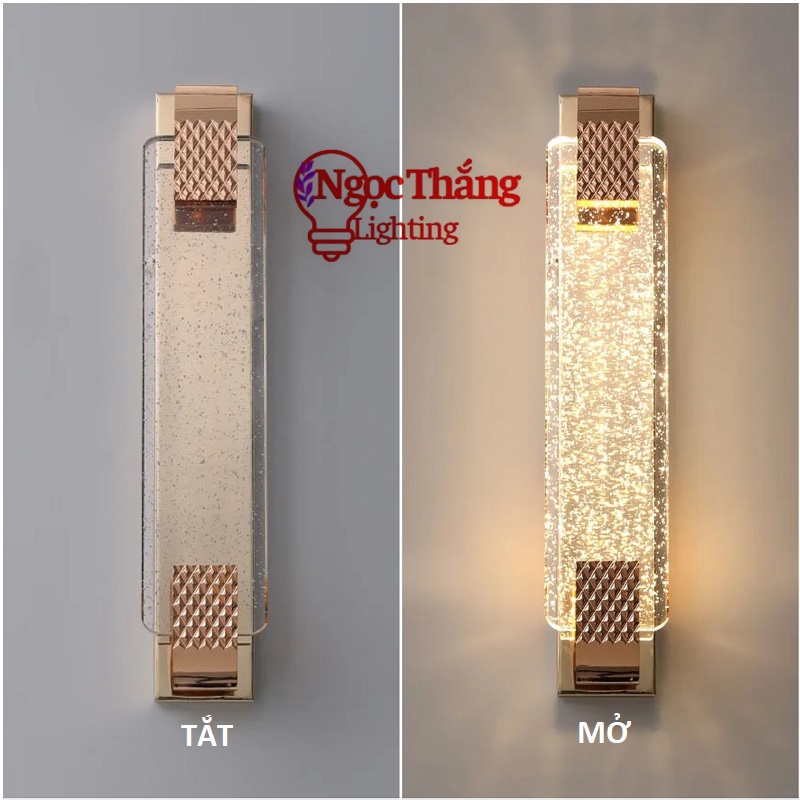 Đèn Led treo tường ốp tường pha lê 50cm trang trí phòng ngủ phòng khách 15W Led 3 màu V0336 Ngọc Thắ - Ảnh 3