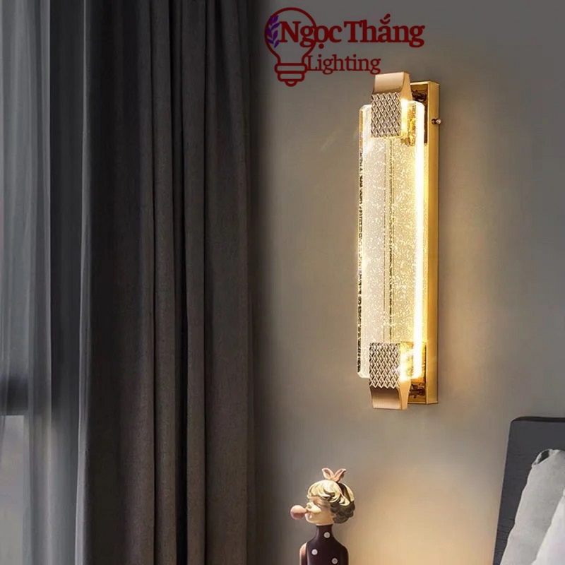 Đèn Led treo tường ốp tường pha lê 50cm trang trí phòng ngủ phòng khách 15W Led 3 màu V0336 Ngọc Thắ - Ảnh 11