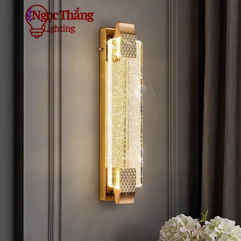 Đèn Led treo tường ốp tường pha lê 50cm trang trí phòng ngủ phòng khách 15W Led 3 màu V0336 Ngọc Thắ - Ảnh 10