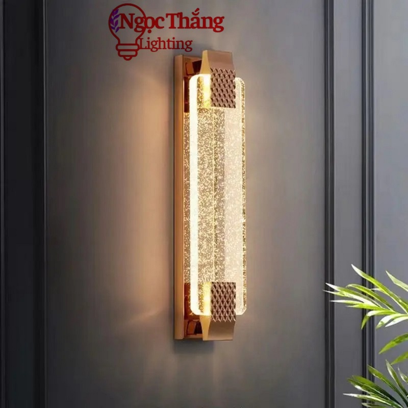 Đèn Led treo tường ốp tường pha lê 50cm trang trí phòng ngủ phòng khách 15W Led 3 màu V0336 Ngọc Thắ