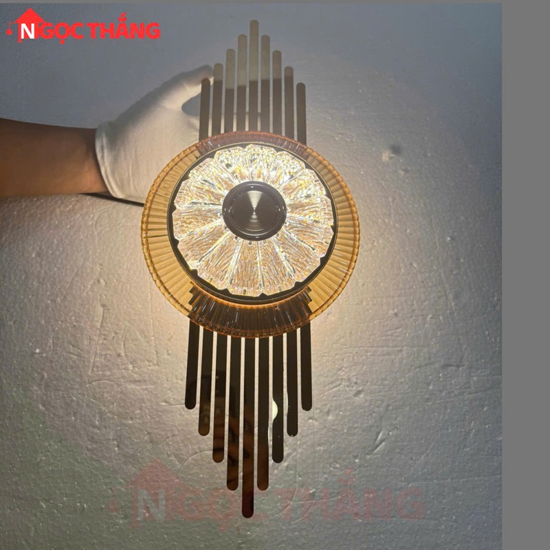 Đèn led treo tường ốp tường pha lê trang trí phòng khách phòng ngủ Led 3 màu GT430 220V Ngọc Thắng - Ảnh 3