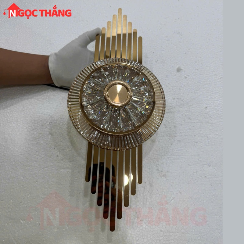 Đèn led treo tường ốp tường pha lê trang trí phòng khách phòng ngủ Led 3 màu GT430 220V Ngọc Thắng - Ảnh 6