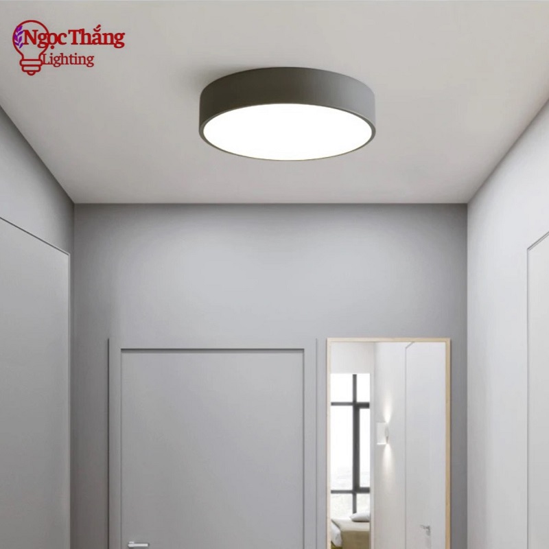 Đèn Mâm Ốp Trần Tròn Hiện Đại Trang Trí Phòng Khách Phòng Ngủ Led 3 Màu OP1247 Ngọc Thắng Kèm remote - Ảnh 11