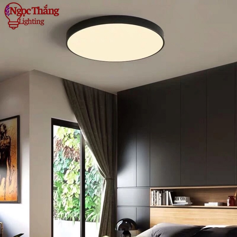 Đèn Mâm Ốp Trần Tròn Hiện Đại Trang Trí Phòng Khách Phòng Ngủ Led 3 Màu OP1247 Ngọc Thắng Kèm remote - Ảnh 8