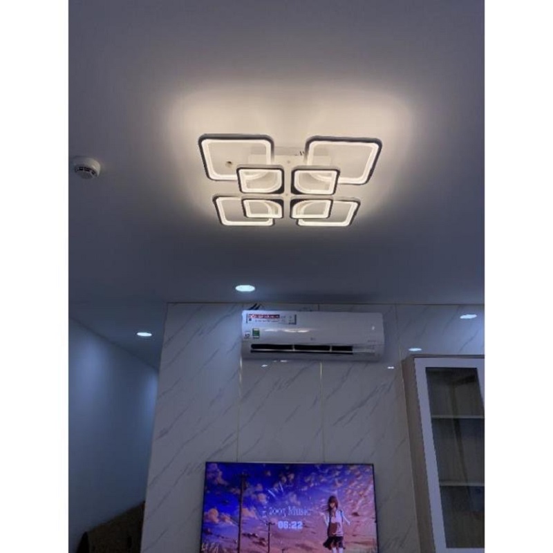 Đèn Mâm LED 8 Cánh Ốp Trần Hiện Đại Trang Trí Phòng Khách MT3613/4+4 Ngọc Thắng Kèm Remote - Ảnh 4