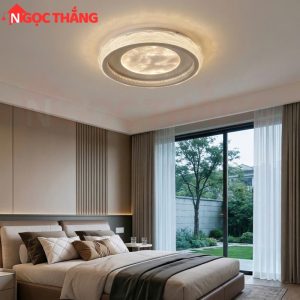 Đèn Mâm Ốp Trần 50cm Trang Trí Phòng Khách Phòng Ngủ Led 3 Màu 40W MT920 Ngọc Thắng Kèm Remote - Ảnh 4