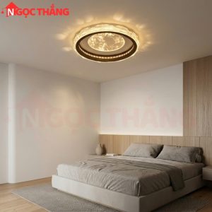 Đèn Mâm Ốp Trần 50cm Trang Trí Phòng Khách Phòng Ngủ Led 3 Màu 40W MT920 Ngọc Thắng Kèm Remote