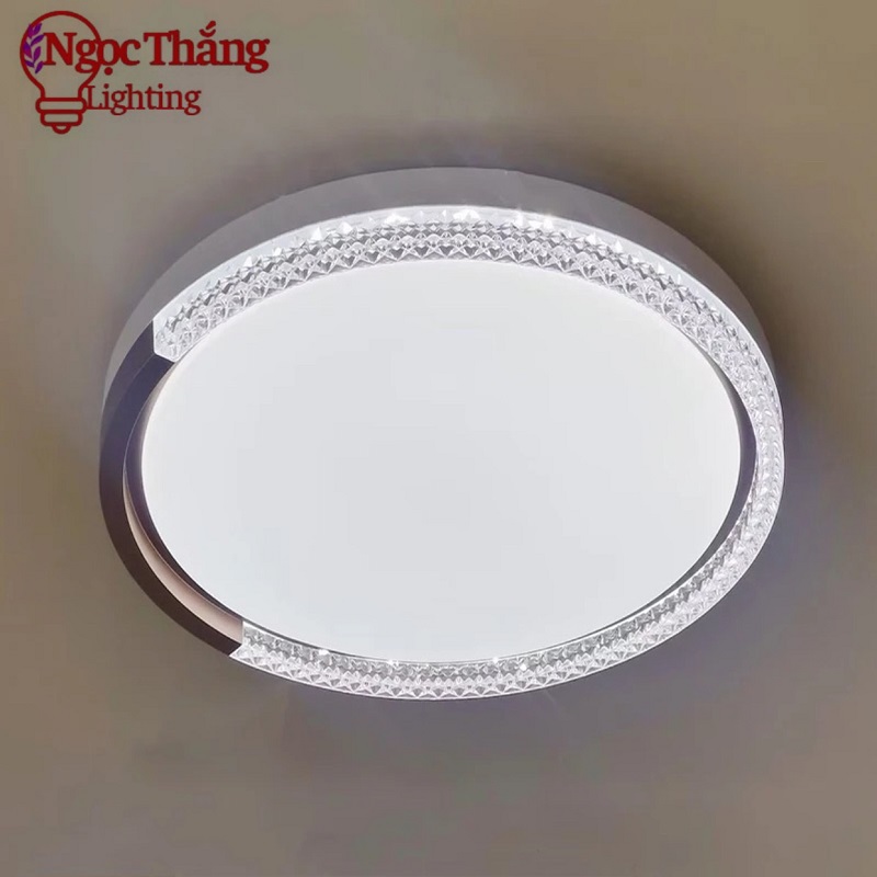 Đèn Mâm Ốp Trần Hiện Đại 40cm Trang Trí Phòng Khách Phòng Ngủ Led 3 Chế Độ Màu MN6375 Ngọc Thắng - Ảnh 2