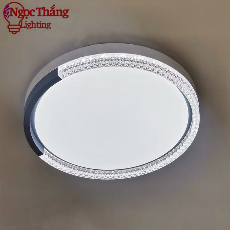 Đèn Mâm Ốp Trần Hiện Đại 40cm Trang Trí Phòng Khách Phòng Ngủ Led 3 Chế Độ Màu MN6375 Ngọc Thắng - Ảnh 3