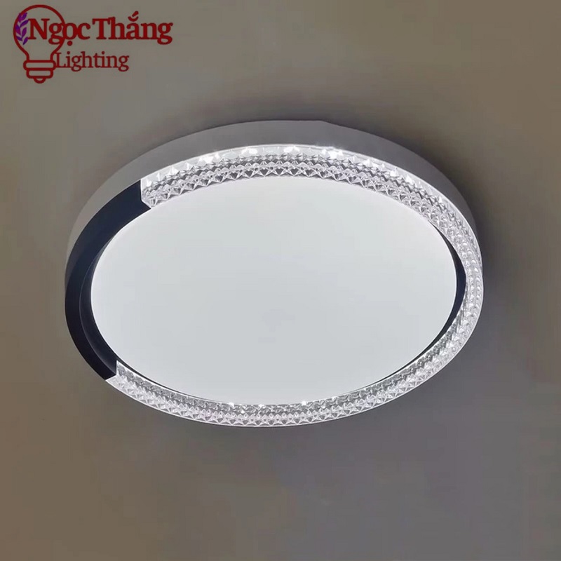 Đèn Mâm Ốp Trần Hiện Đại 40cm Trang Trí Phòng Khách Phòng Ngủ Led 3 Chế Độ Màu MN6375 Ngọc Thắng - Ảnh 4