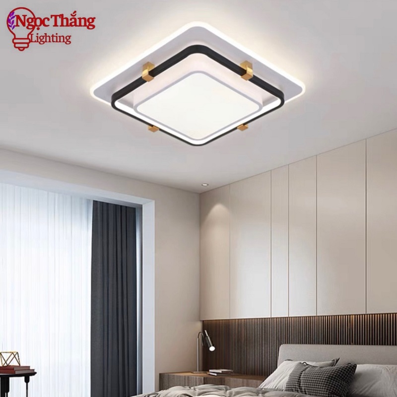 Đèn Mâm LED Ốp Trần Hình Vuông 50cm Hiện Đại Trang Trí Sảnh Phòng Khách Led 3 Màu OT181V Ngọc Thắng