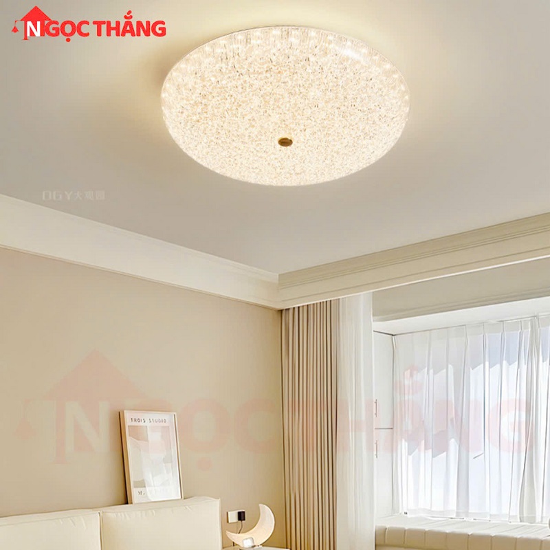 Đèn Mâm Ốp Trần Phòng Khách Trang Trí Phòng Ngủ Led 3 Màu 48W MT973 Ngọc Thắng (Kèm Remote)
