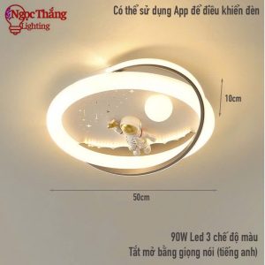 Alternative view of Đèn Mâm Ốp Trần Tròn Phi Hành Gia Trang Trí Phòng Ngủ Cho Bé Led 3 Màu 220V MO9101 Ngọc Thắng