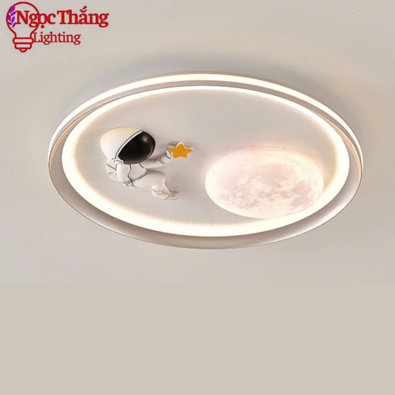 Đèn Mâm Ốp Trần Tròn Phi Hành Gia Trang Trí Phòng Ngủ Cho Bé Led 3 Màu 220V MO9102 Ngọc Thắng - Ảnh 3