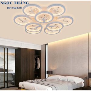 Alternative view of Đèn Mâm Pha Lê Ốp Trần 9 Cánh Hiện Đại Trang Trí Phòng Ngủ Led 3 Chế Độ Màu MT3650/9 Ngọc Thắng (Kèm remote điều khiển)