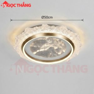 Alternative view of Đèn Mâm Ốp Trần Tròn 50cm Hiện Đại Trang Trí Phòng Khách Led 3 Màu 220V MT925 Ngọc Thắng Kèm remote