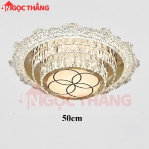 Alternative view of Đèn Mâm Ốp Trần Tròn 50cm Trang Trí Phòng Khách Phòng Ngủ Led 3 Màu 220V MT926 Ngọc Thắng Kèm remote