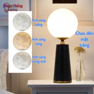 Alternative view of Đèn ngủ để bàn mặt trăng trang trí phòng khách phòng ngủ Led 3 màu 12W 220V DB0519 Ngọc Thắng