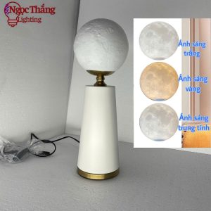 Alternative view of Đèn ngủ để bàn mặt trăng trang trí phòng khách phòng ngủ Led 3 màu 12W 220V DB0518 Ngọc Thắng