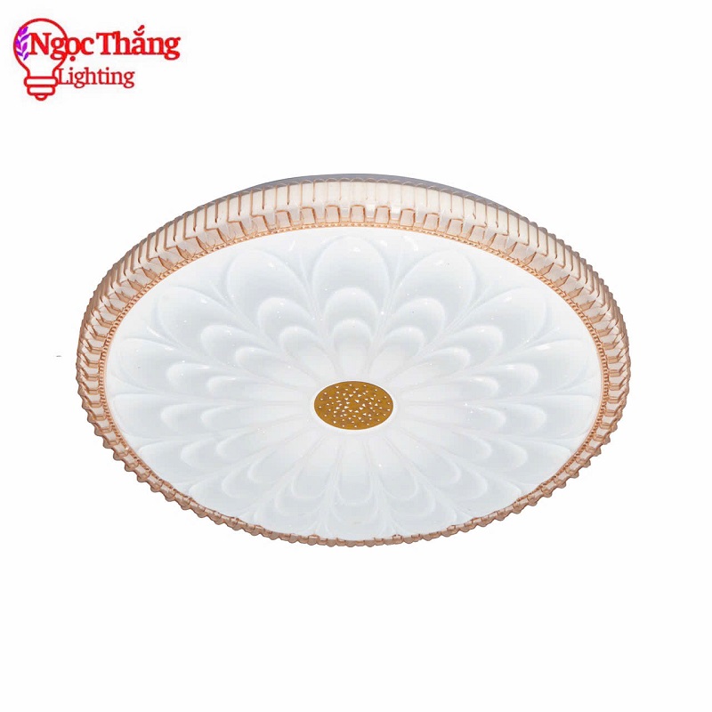 Đèn Ốp Trần Tròn 50cm Trang Trí Phòng Khách Phòng Ngủ Led 3 Màu OP1262 Ngọc Thắng